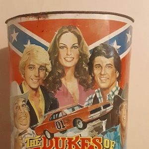 Vintage 1981 Dukes of Hazzard Metal Trash Can